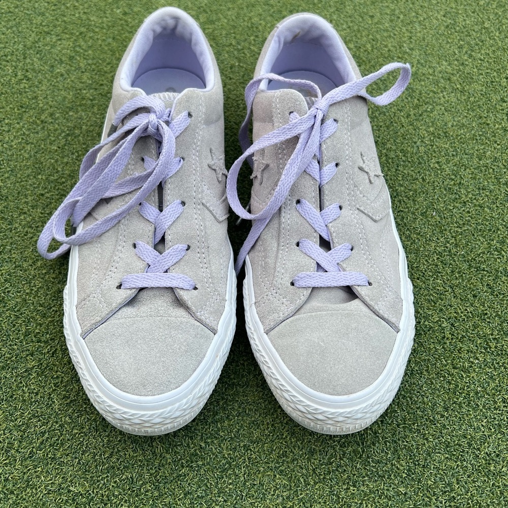 Converse Star Player Ox Purple White Suede Sneakers (162661C) Women's 8